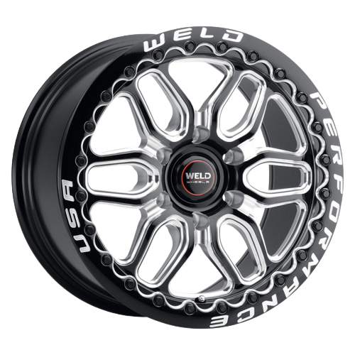 WELD Street Performance Laguna 6 Beadlock 6x139.7 17x10 +25 Gloss Black/Milled Diamond Cut Lip