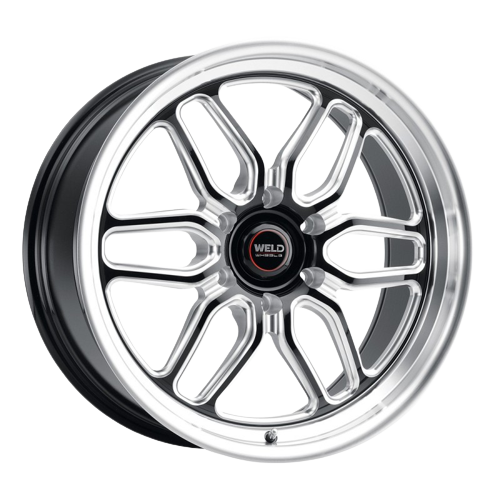 WELD Street Performance Laguna 6 Drag 6x127 17x9.5 +35 Gloss Black/Milled Diamond Cut Lip