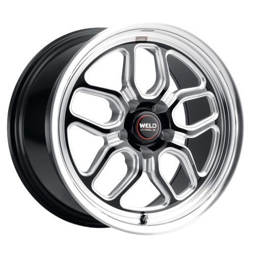 WELD Street Performance Laguna Drag 5x114.3 20x8 0 Gloss Black/Milled Diamond Cut Lip