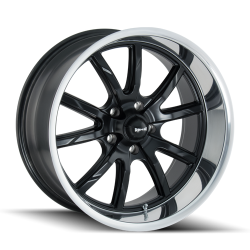 Ridler Type 650 5x120.65 15x7+0 Matte Black/Polished Lip