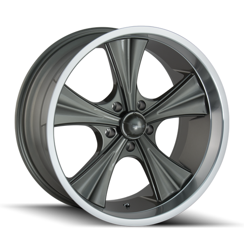 Ridler Type 651 5x115 22x9.5+18 Grey/Machined Lip