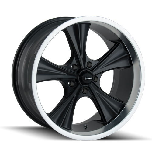 Ridler Type 651 5x115 22x9.5+18 Matte Black/Machined Lip