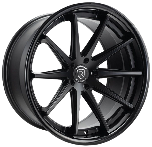 Rohana RFC10 5x108 22x10.5+42 Matte Black/Gloss Black Lip