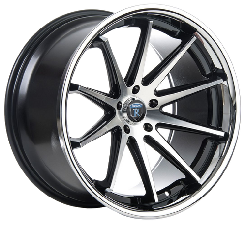 Rohana RC10 5x115 22x10.5+13 Machine Black/Chrome Lip