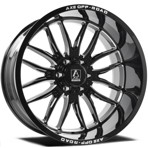 Axe HADES 8x170 22X12 -44 GLOSS BLACK MILLED