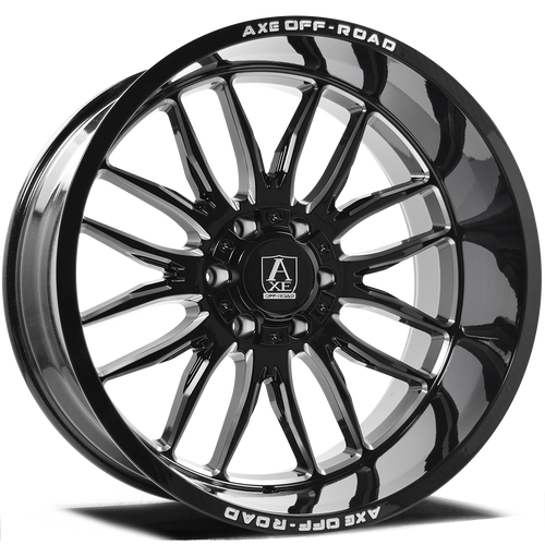 Axe HADES 8x165 24X12 -44 GLOSS BLACK MILLED