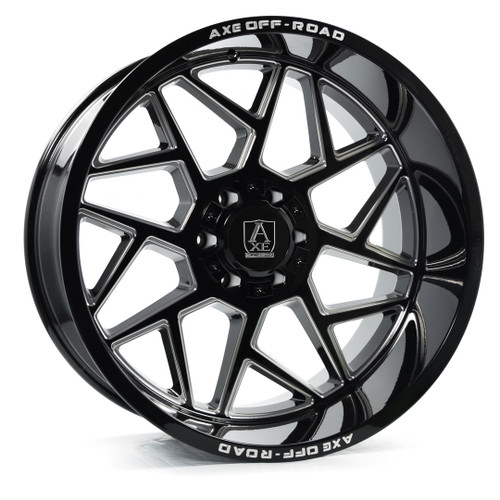 Axe NEMESIS 8x170 24X12 -44 GLOSS BLACK MILLED