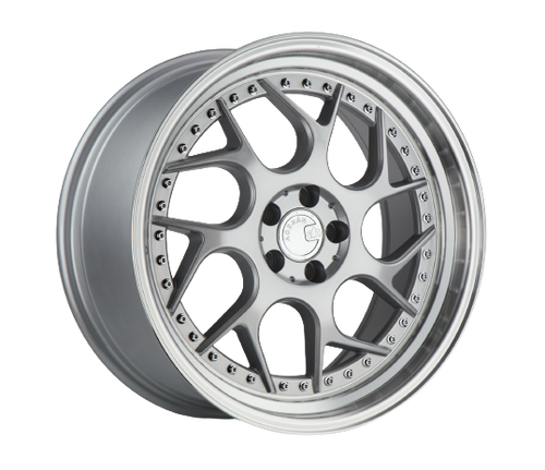 Aodhan DS01 5x114.3 18x9.5+30 Silver Machined Lip w/Chrome Rivets