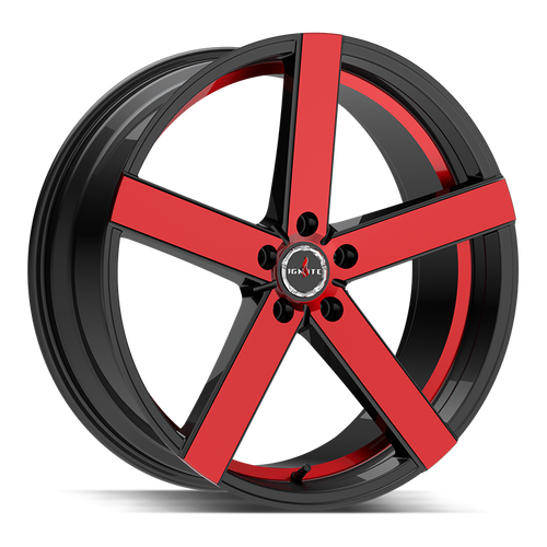 Ignite Spark 5x112 22x8.5 +35 Gloss Black Candy Red Machine
