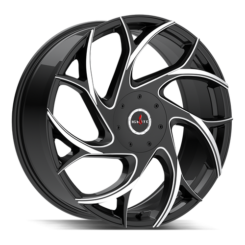 Ignite Inferno 5x114.3/5x120 22x8.5 +35 Gloss Black Milled Tips