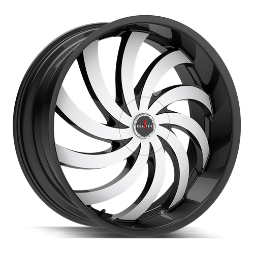 Ignite Flame 5x108/5x114.3 20x8.5 +35 Gloss Black Machined