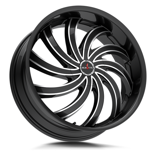 Ignite Flame 5x127/5x139.7 22x9.5 +18 Gloss Black Milled