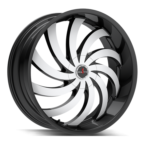 Ignite Flame 5x127/5x139.7 24x9.5 +18 Gloss Black Machined