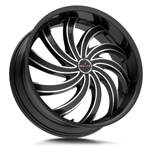 Ignite Flame 5x127/5x139.7 24x9.5 +18 Gloss Black Milled