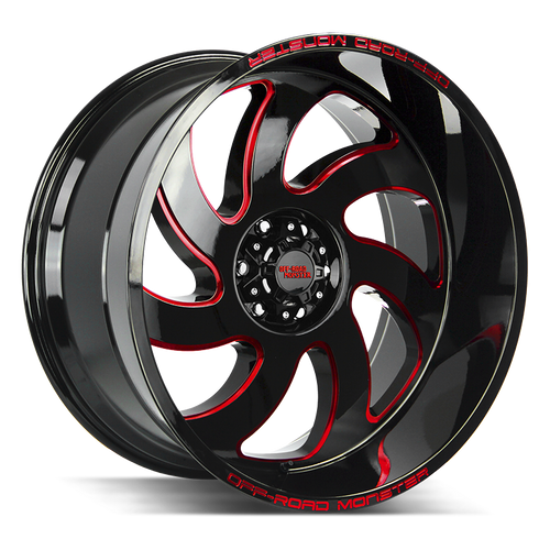 Off Road Monster M07 6x135 20x10-19 Gloss Black Candy Red Milled