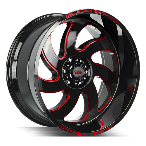 Off Road Monster M07 6x139.7 20x10-19 Gloss Black Candy Red Milled