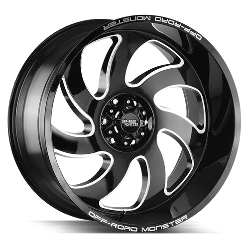 Off Road Monster M07 Blank 24x12-44 Gloss Black Milled