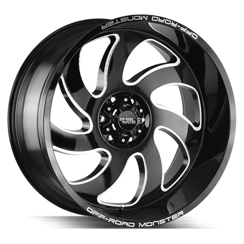 Off Road Monster M07 8Lug Blank 24x12-44 Gloss Black Milled