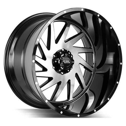 Off Road Monster M12 6x139.7 24x14-76 Gloss Black Machined