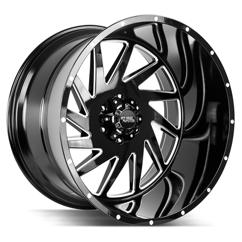 Off Road Monster M12 6x139.7 24x14-76 Gloss Black Milled