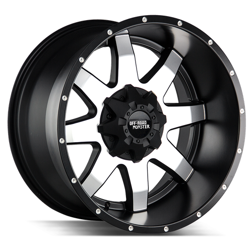 Off Road Monster M08 6x135/6x139.7 17x90 Flat Black Machined