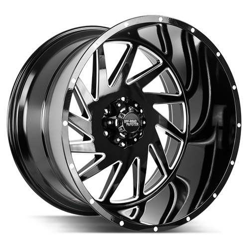 Off Road Monster M12 5x139.7 24x14-76 Gloss Black Milled