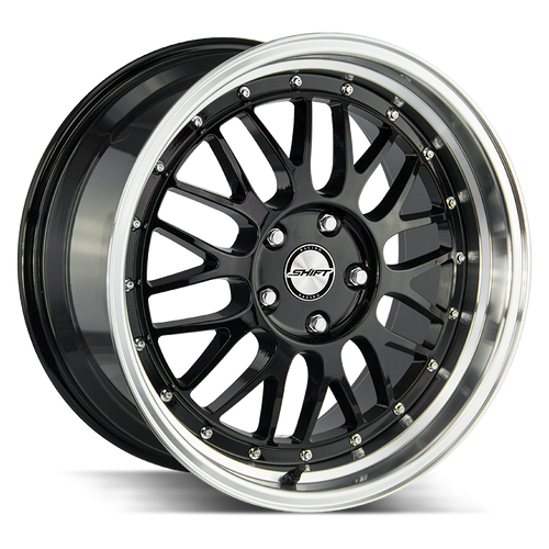 Shift Flywheel 5x100/5x114.3 18x9 +32 Gloss Black Polished Lip