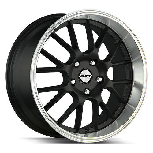 Shift Crank 5x100/5x114.3 17x7.5 +30 Black Polished Lip