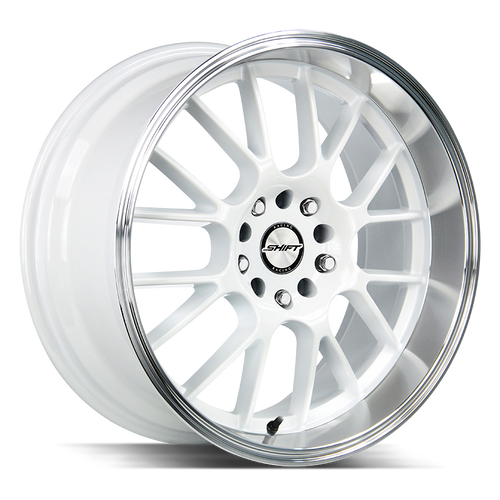 Shift Crank 5x100/5x114.3 18x8.5 +30 White Polished Lip