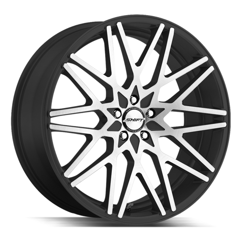 Shift Formula 5x100/5x114.3 18x8 +35 Gloss Black Machined