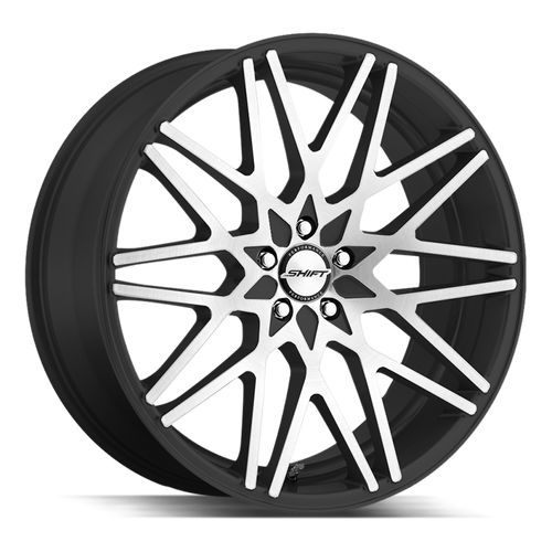 Shift Formula 5x114.3 22x9 +38 Gloss Black Machined