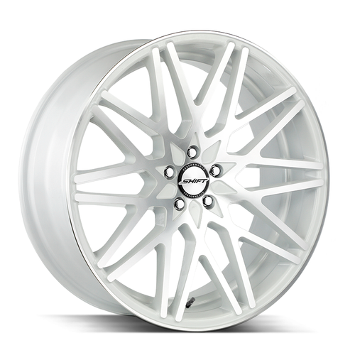 Shift Formula 5x114.3 22x9 +38 White Machined