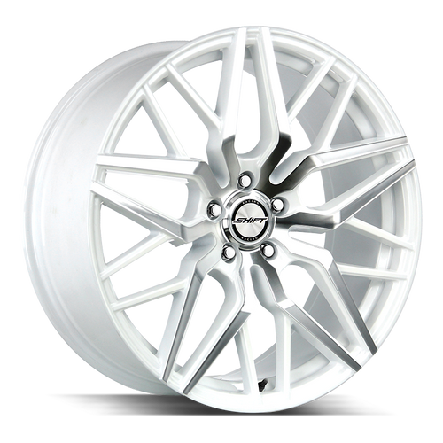 Shift Spring 5x115 22x9 +15 White Machined