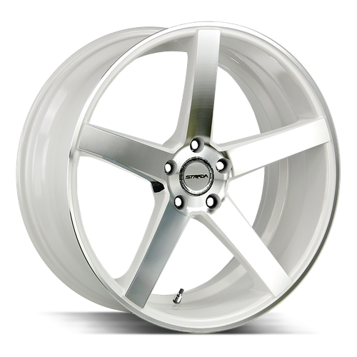 Strada Perfetto 5x115 22x9.5 +15 White Machined