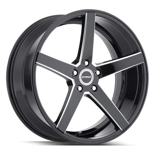 Strada Perfetto 6x139.7 24x10 +24 Gloss Black Milled