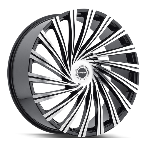 Strada Tornado 5x115/5x120 22x9.5 +15 Gloss Black Machined