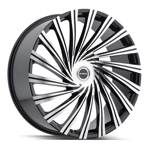 Strada Tornado 5x115/5x120 24x10 +15 Gloss Black Machined