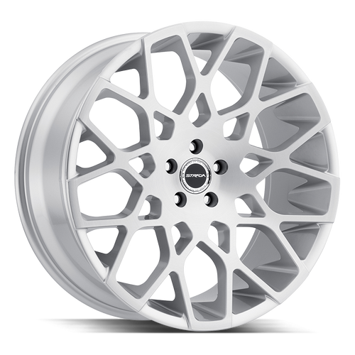 Strada Buca 5x120 22x9.5 +25 Brushed Face Silver