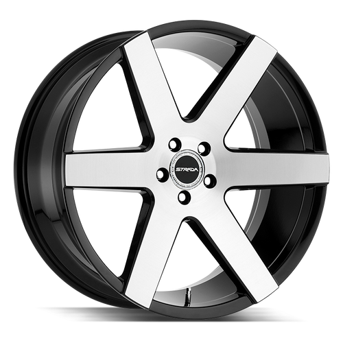 Strada Coda 5x120 22x9.5 +25 Gloss Black Machined