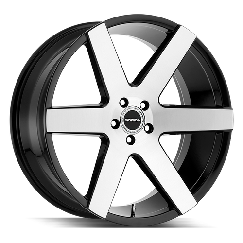 Strada Coda 5x127 22x9.5 +25 Gloss Black Machined