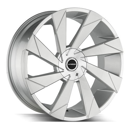 Strada Moto Blank 22x9 +18 Brushed Face Silver - Threepieceus