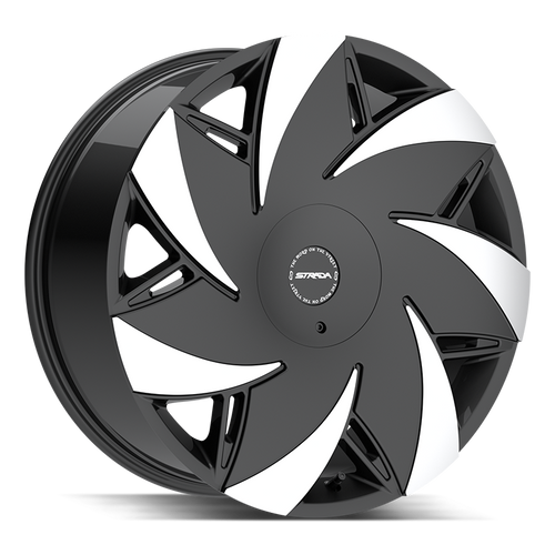 Strada Turbina 5x112/5x115 22x9 +35 Gloss Black Machined Tips