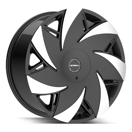 STRADA Turbina 5x127/5x139.7 24x9.5 +15 Gloss Black Machined Tips