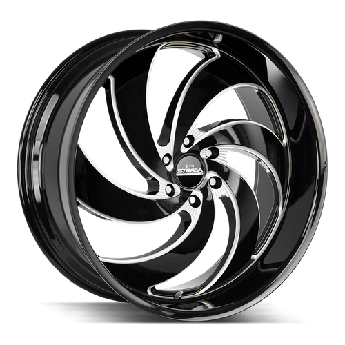 Strada Street Classics Retro 6 6x135 24x10 +24 Gloss Black Milled