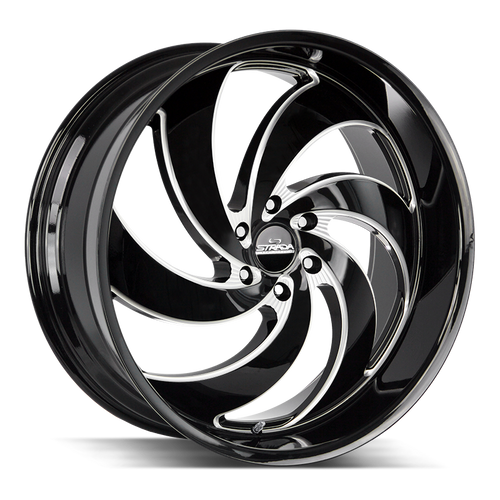 Strada Street Classics Retro 6 6x135 26x10 +26 Gloss Black Milled