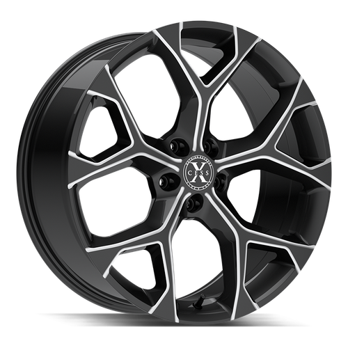 Xcess 5 Flake 5x120 20x8.5 +35 Gloss Black Milled
