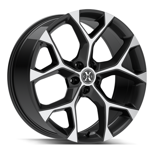 Xcess 5 Flake 5x115 24x9 +15 Gloss Black Machined