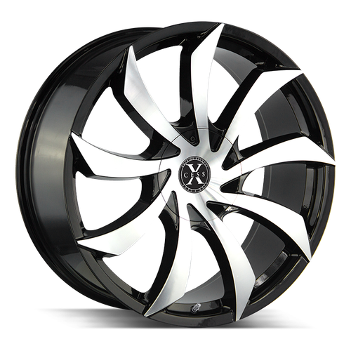 Xcess X01 5x108/5x114.3 22x9 +35 Gloss Black Machined
