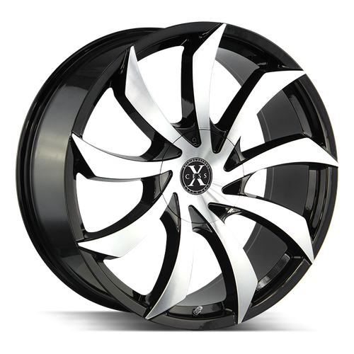 Xcess X01 5x115/5x110 22x9 +35 Gloss Black Machined