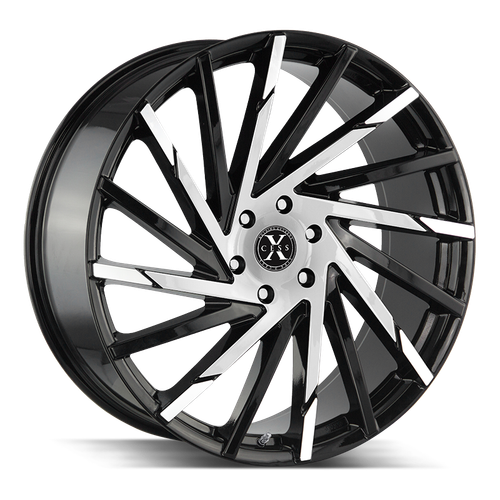 Xcess X02 5x115 24x9.5 +15 Gloss Black Machined